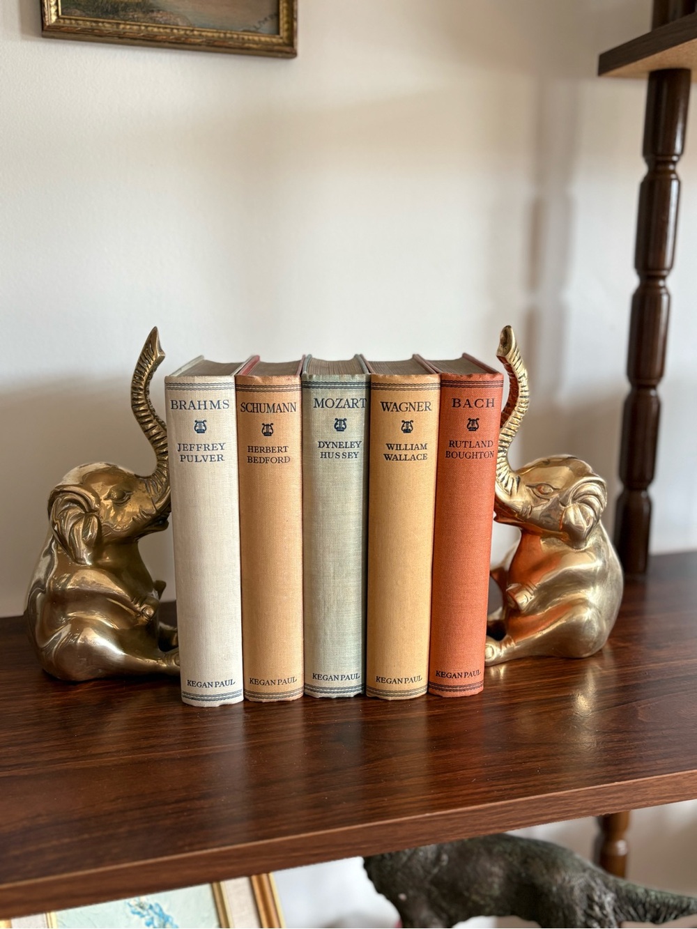 Vintage Brass Elephant Bookends